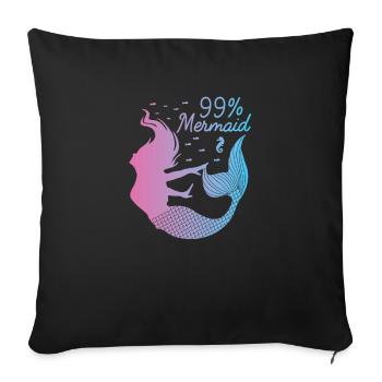 sirène - Housse de coussin décorative 45 x 45 cm - noir - Devant