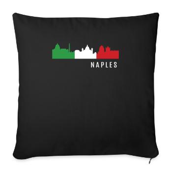 Naples Italy - Sofa pillowcase 17,3'' x 17,3'' (45 x 45 cm) - black - Front