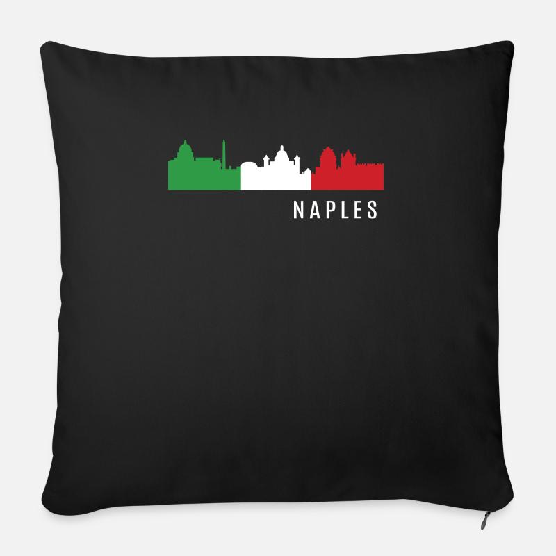Neapel Italien - Sofakissenbezug 45 x 45 cm - Schwarz