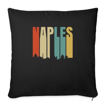 Naples Italy - Sofa pillowcase 17,3'' x 17,3'' (45 x 45 cm) - black - Front