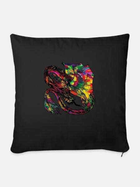 Drache - Sofakissenbezug 45 x 45 cm - Schwarz