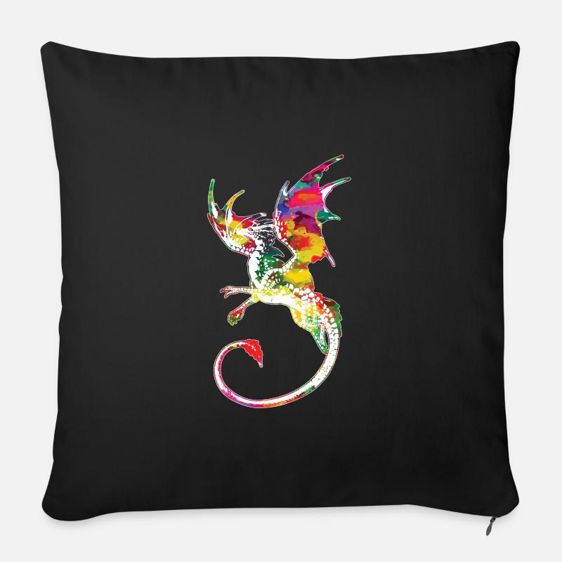 Drache - Sofakissenbezug 45 x 45 cm - Schwarz