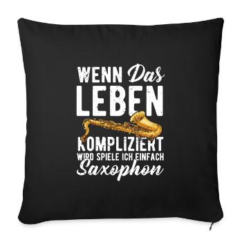 Saxophone - Sofakissenbezug 45 x 45 cm - Schwarz - Vorne