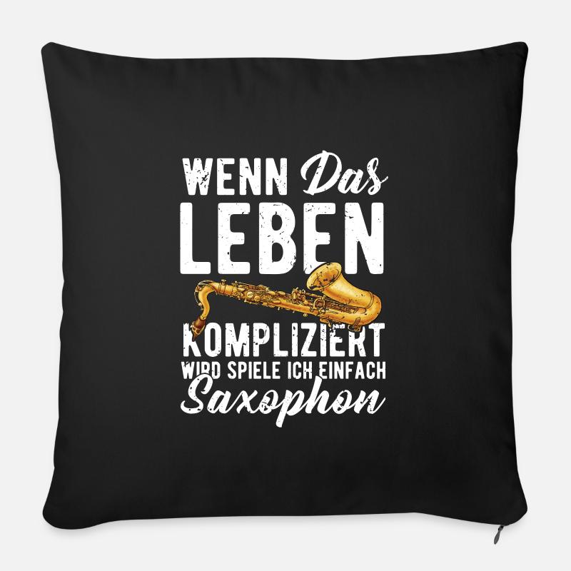 Saxophone - Sofakissenbezug 45 x 45 cm - Schwarz
