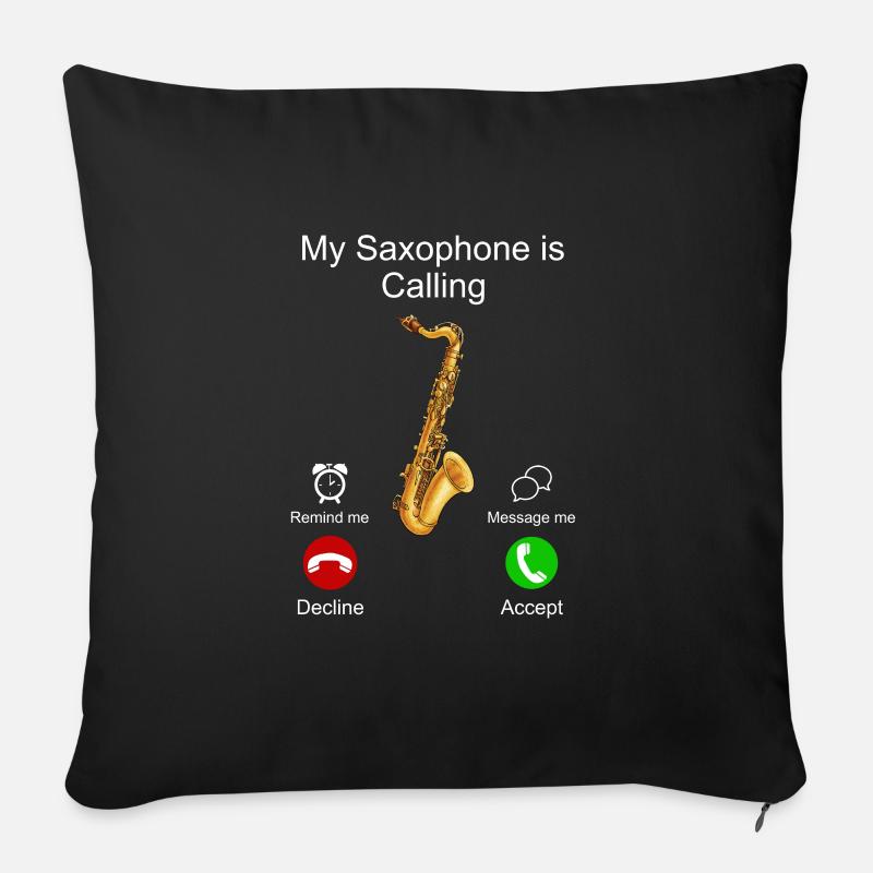 Saxophone - Sofakissenbezug 45 x 45 cm - Schwarz