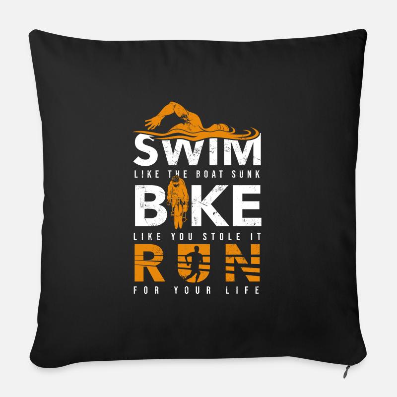 Triathlon - Sofakissenbezug 45 x 45 cm - Schwarz