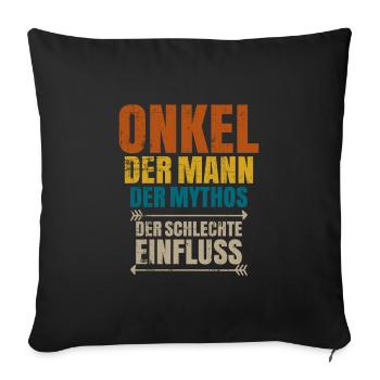 Onkel - Sofakissenbezug 45 x 45 cm - Schwarz - Vorne