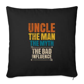 uncle - Sofa pillowcase 17,3'' x 17,3'' (45 x 45 cm) - black - Front