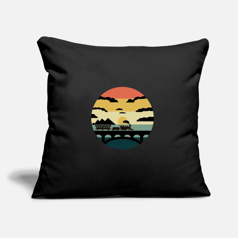 Train trains train modèle Housse de coussin décorative 45 x 45 cm