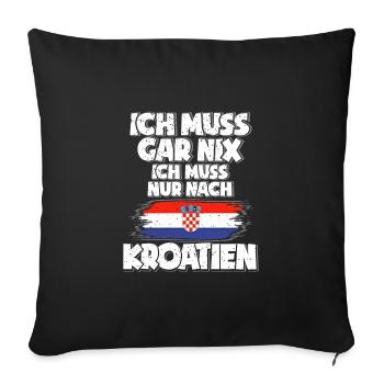 Kroatien - Sofakissenbezug 45 x 45 cm - Schwarz - Vorne