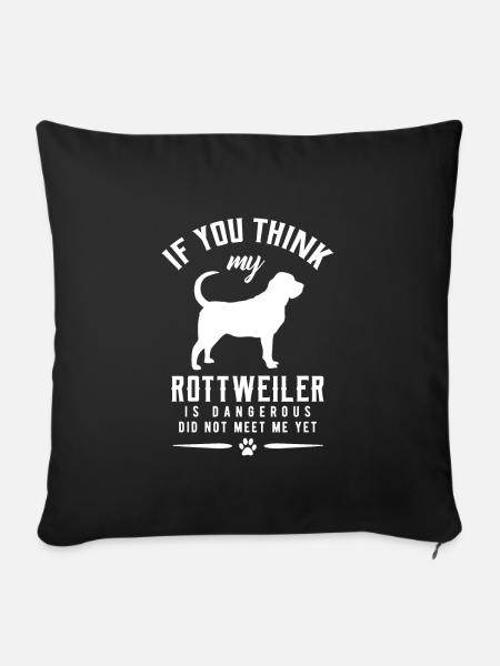 Rottweiler - Sofakissenbezug 45 x 45 cm - Schwarz