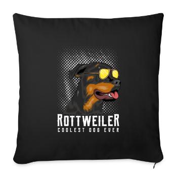 rottweiler - Sofa pillowcase 17,3'' x 17,3'' (45 x 45 cm) - black - Front