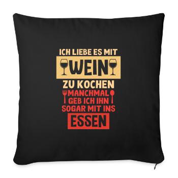 Wein - Sofakissenbezug 45 x 45 cm - Schwarz - Vorne
