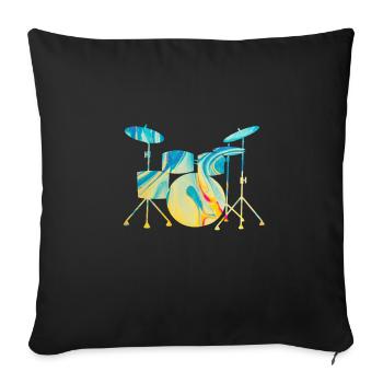 Drums - Sofa pillowcase 17,3'' x 17,3'' (45 x 45 cm) - black - Front
