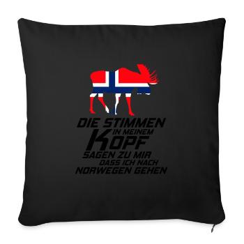 Norway - Sofa pillowcase 17,3'' x 17,3'' (45 x 45 cm) - black - Front