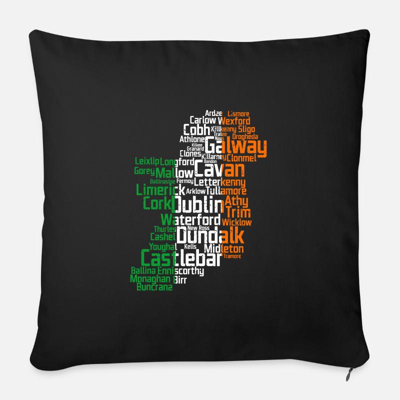 Irland - Sofakissenbezug 45 x 45 cm - Schwarz