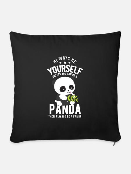 Panda - Sofakissenbezug 45 x 45 cm - Schwarz