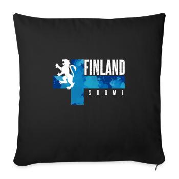 Finnland - Sofakissenbezug 45 x 45 cm - Schwarz - Vorne