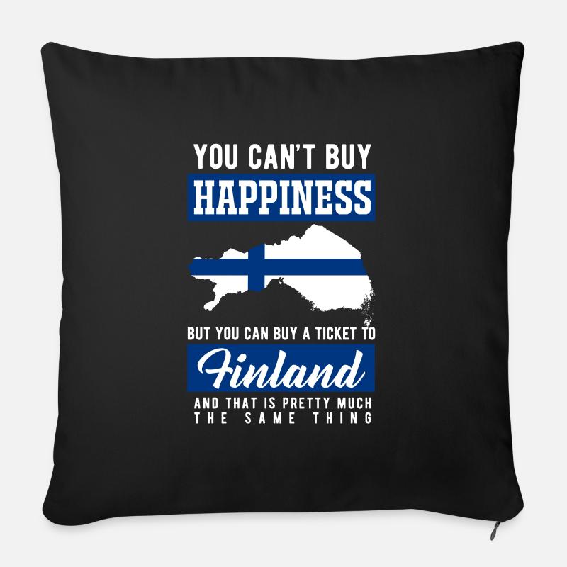 Finnland - Sofakissenbezug 45 x 45 cm - Schwarz