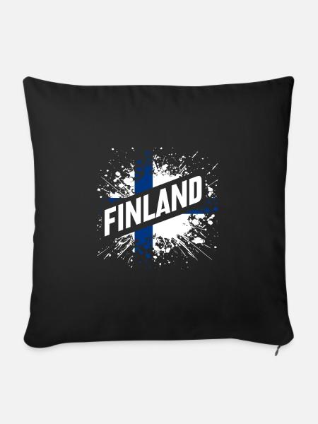 Finnland - Sofakissenbezug 45 x 45 cm - Schwarz