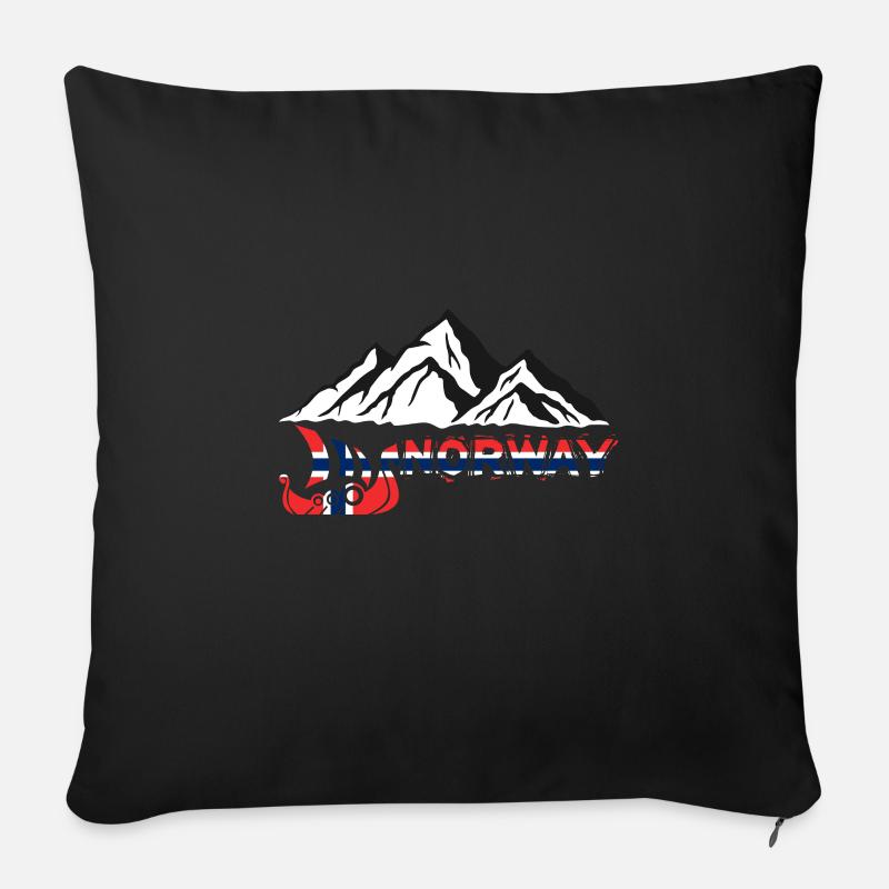 Norwegen - Sofakissenbezug 45 x 45 cm - Schwarz