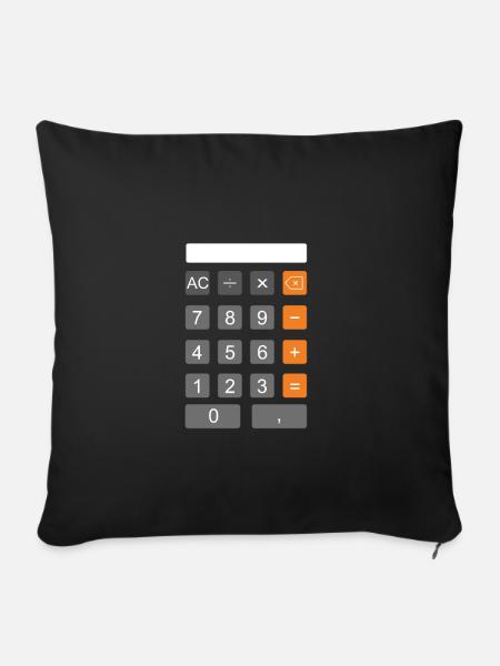 Karneval Fasching Kostüm Taschenrechner - Sofakissenbezug 45 x 45 cm - Schwarz