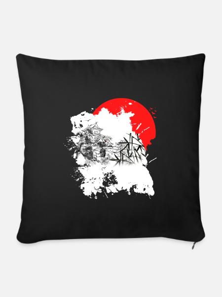 Japan - Sofakissenbezug 45 x 45 cm - Schwarz