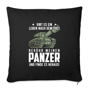 Panzer - Sofakissenbezug 45 x 45 cm - Schwarz - Vorne