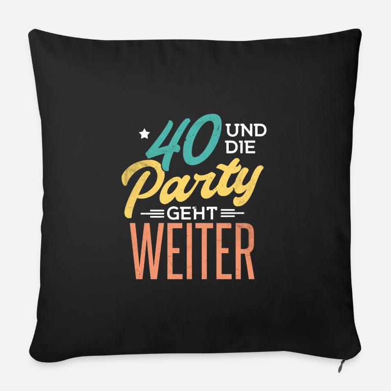 40. Geburtstag - Sofakissenbezug 45 x 45 cm - Schwarz