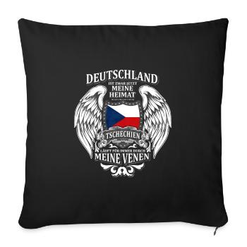 Tschechien - Sofakissenbezug 45 x 45 cm - Schwarz - Vorne