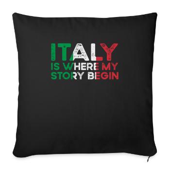Italy - Sofa pillowcase 17,3'' x 17,3'' (45 x 45 cm) - black - Front