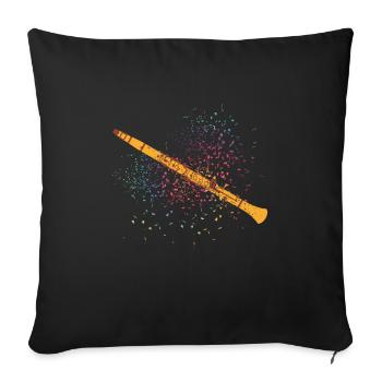 Klarinette - Sofakissenbezug 45 x 45 cm - Schwarz - Vorne