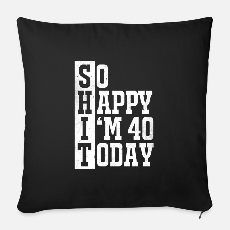 40. Geburtstag - Sofakissenbezug 45 x 45 cm - Schwarz