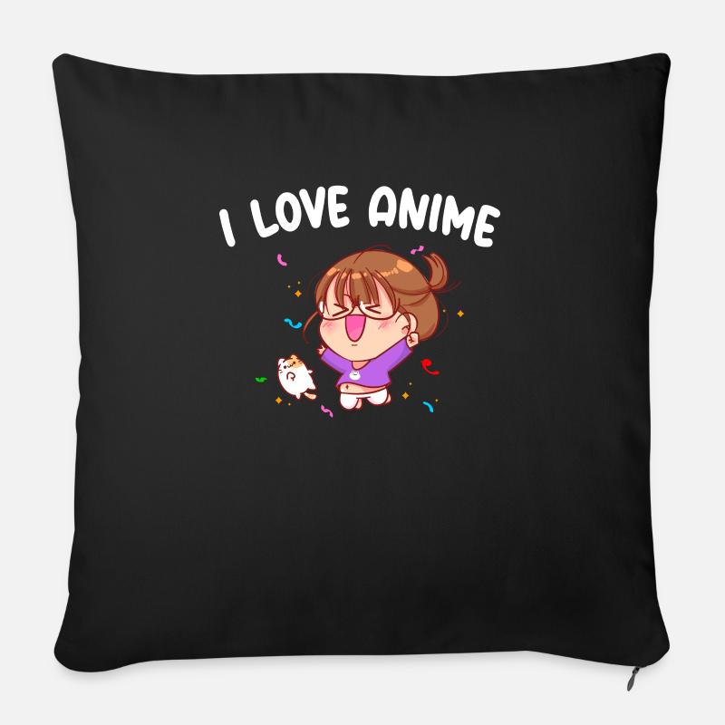 Anime - Sofakissenbezug 45 x 45 cm - Schwarz