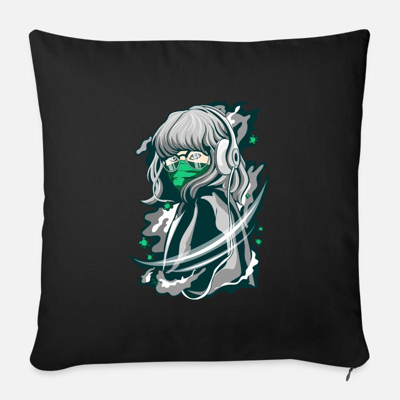 Anime - Sofakissenbezug 45 x 45 cm - Schwarz