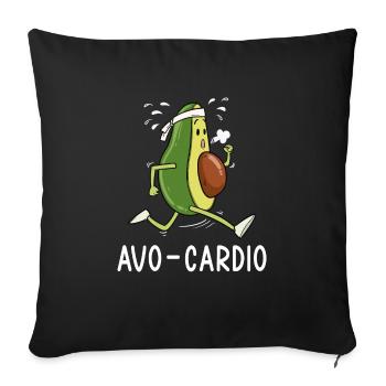 Avocado Laufen Lustig Geschenk - Sofakissenbezug 45 x 45 cm - Schwarz - Vorne