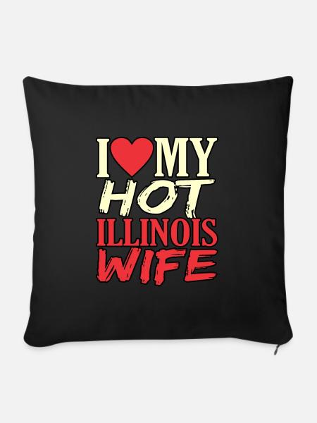 Illinois Frau Geschenk - Sofakissenbezug 45 x 45 cm - Schwarz