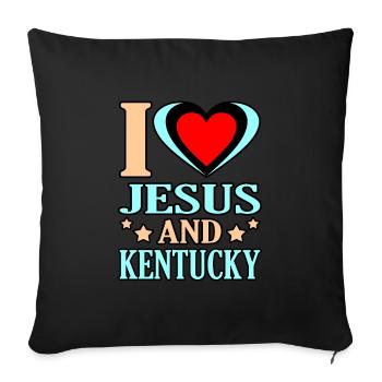 I love Jesus and Kentucky gift - Sofa pillowcase 17,3'' x 17,3'' (45 x 45 cm) - black - Front