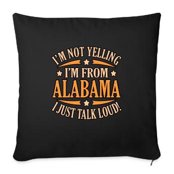 I come from Alabama gift - Sofa pillowcase 17,3'' x 17,3'' (45 x 45 cm) - black - Front
