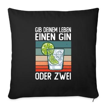 Gin - Sofakissenbezug 45 x 45 cm - Schwarz - Vorne
