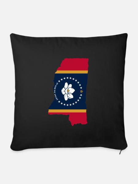 Mississippi Home Pride Geschenk - Sofakissenbezug 45 x 45 cm - Schwarz