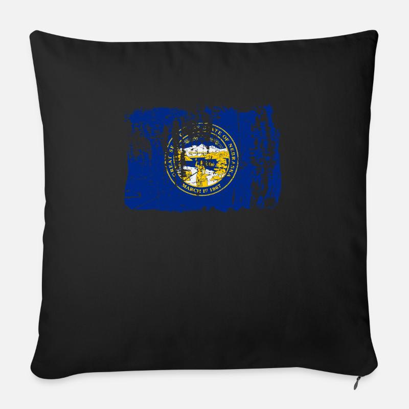 Reisendes Nebraska geschenk - Sofakissenbezug 45 x 45 cm - Schwarz