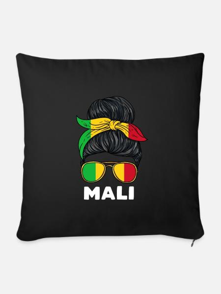 Mali Mädchen - Sofakissenbezug 45 x 45 cm - Schwarz