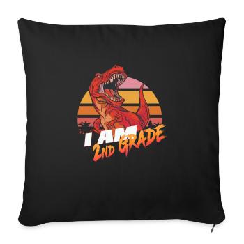 Enfin 2ème année, deuxième année - T-REX - Housse de coussin décorative 45 x 45 cm - noir - Devant