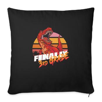 Enfin 3ème année, deuxième année - T-REX - Housse de coussin décorative 45 x 45 cm - noir - Devant