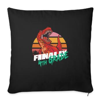 Enfin 4e année, quatrième année - T-REX - Housse de coussin décorative 45 x 45 cm - noir - Devant