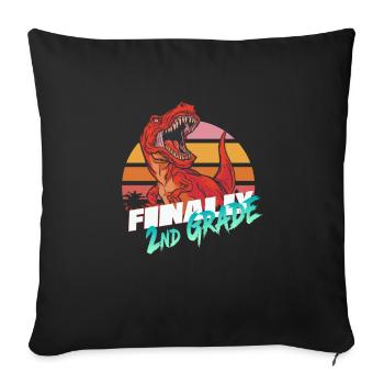 Enfin 2ème année, deuxième année - T-REX - Housse de coussin décorative 45 x 45 cm - noir - Devant