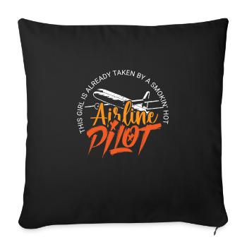 Pilot Captain Pilot Glider - Sofa pillowcase 17,3'' x 17,3'' (45 x 45 cm) - black - Front