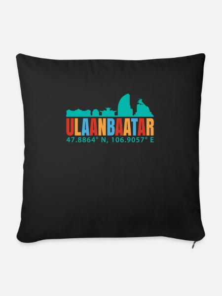 Ulaanbaatar - Sofakissenbezug 45 x 45 cm - Schwarz