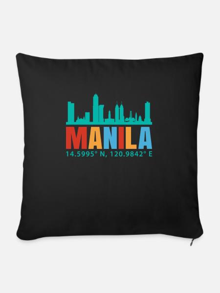 Manila - Sofakissenbezug 45 x 45 cm - Schwarz
